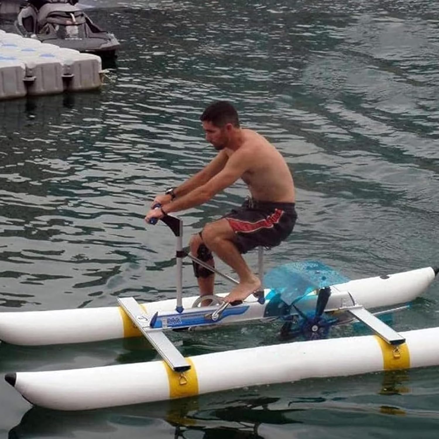 Water Bicycle Pontoon,Motorized Floaties for Adults,Portable Foldable Inflatable Pontoon, Kayak, Yacht Pontoon Anti-Collision Airbag