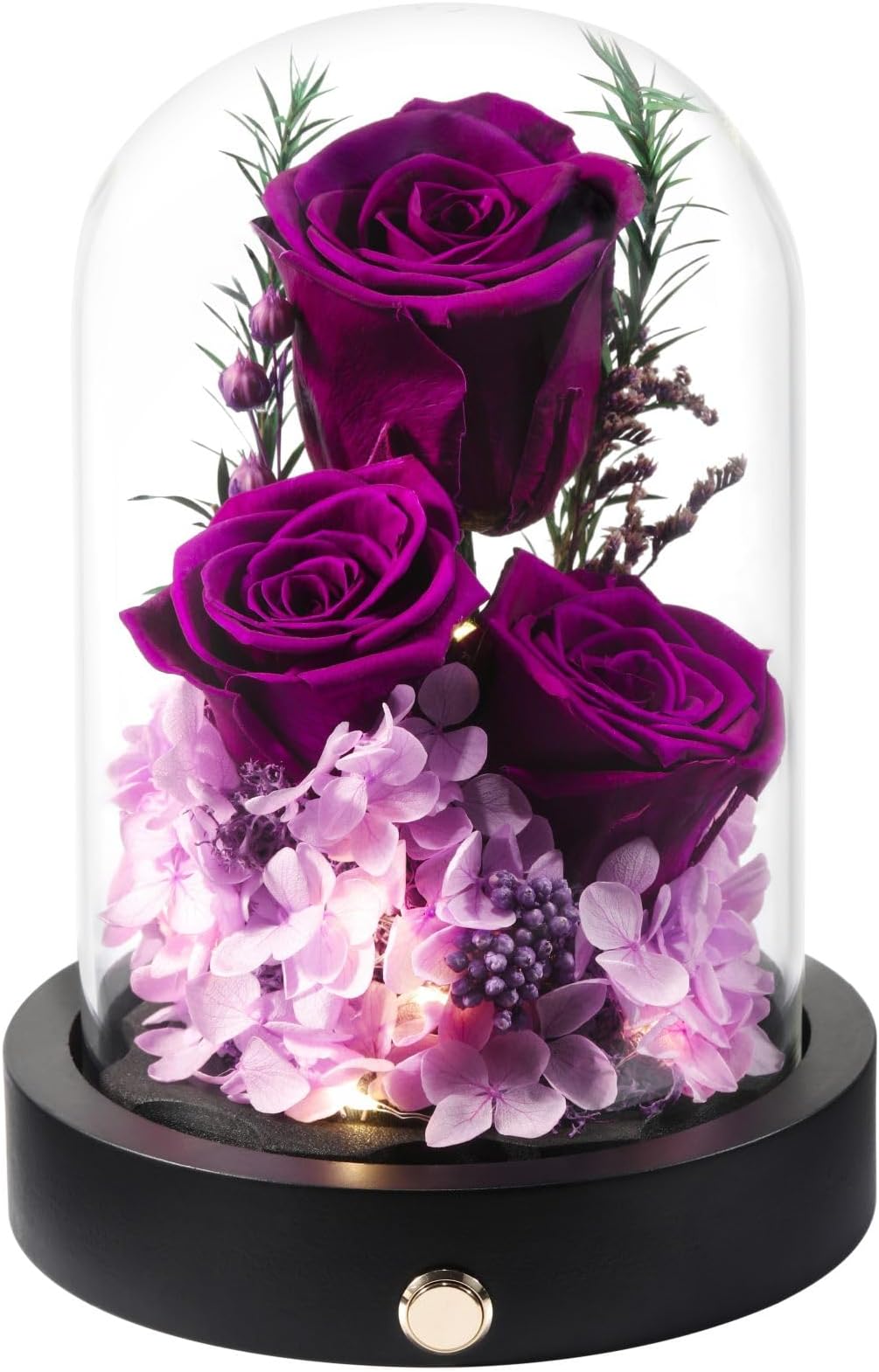 Preserved Flowers in Glass Dome Forever Real Roses Gifts for Women Valentines
