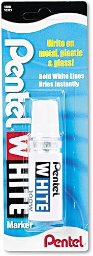 PENTEL Marcador permanente de 100 W, punta ancha, blanco de Pentel, se vende individualmente