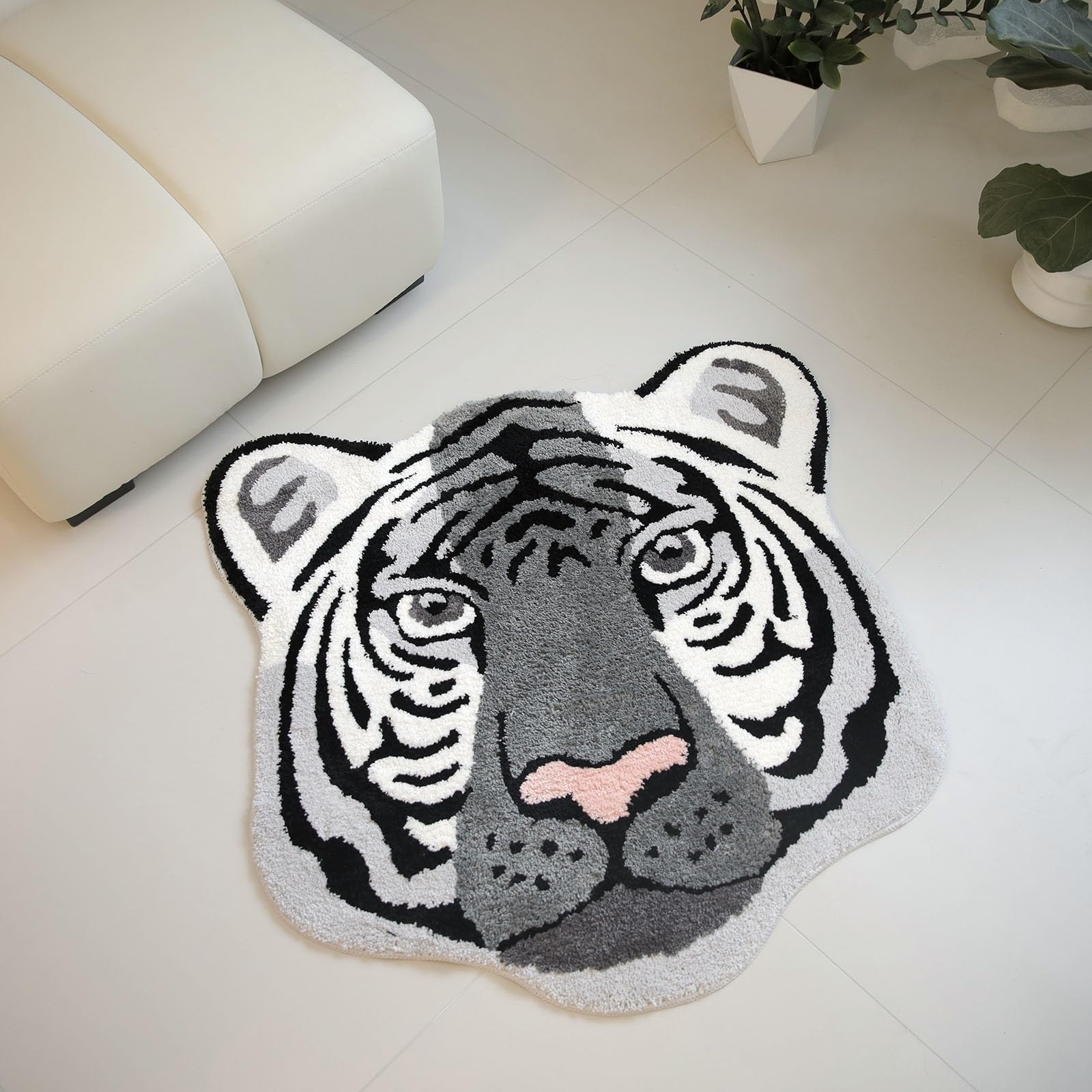 Fun tiger teppich,Kinderzimmerteppich,unregelmäßig Kinderteppich für Kinder,für Schlafzimmer Wohnzimmer Spielzimmer und Babyzimmer kinderzimmer antirutsch waschbarer Dekoration Teppiche(Eisenhaltig)