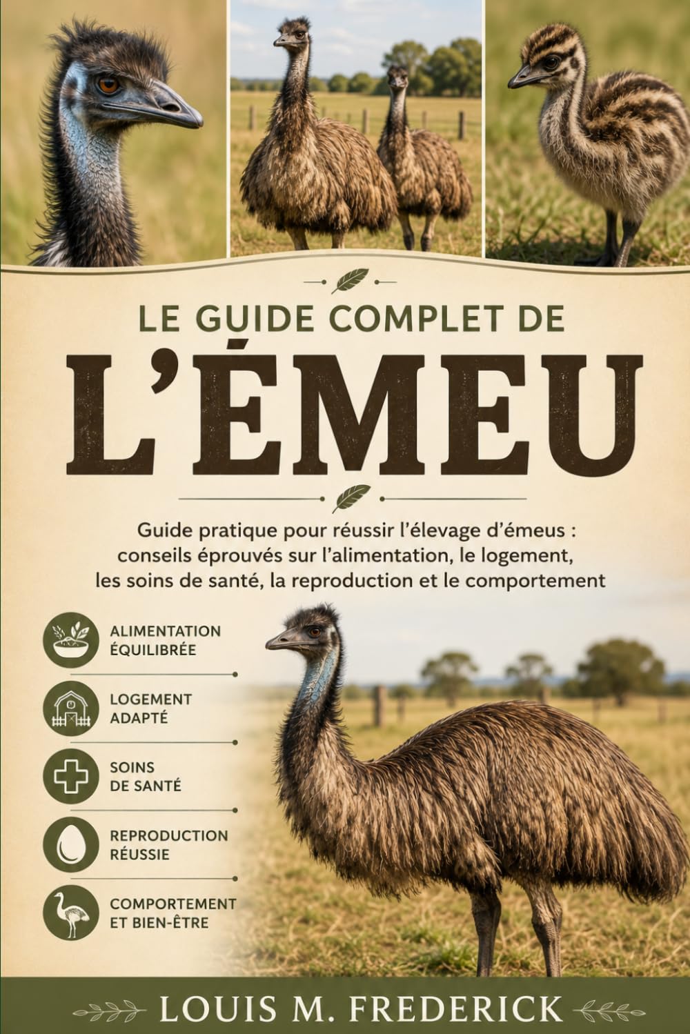 LE GUIDE COMPLET DE L'ÉMEU: Guide pratique pour réussir l'élevage d'émeus : conseils éprouvés sur l'alimentation, le logement, les soins de santé, la reproduction et le comportement