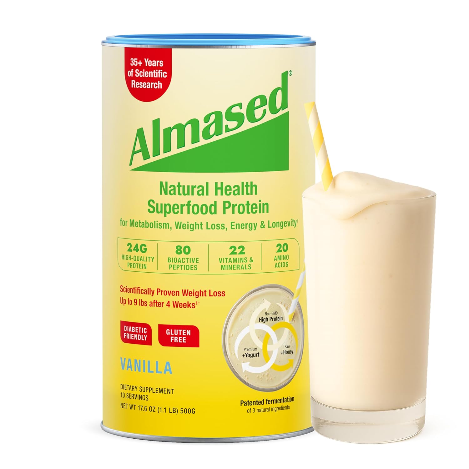 Almased Vanilla Meal Replacement Shake –...