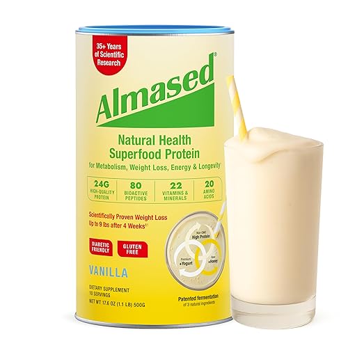Almased Vanilla Meal Replacement Shake - Low-Glycemic High Plant Base