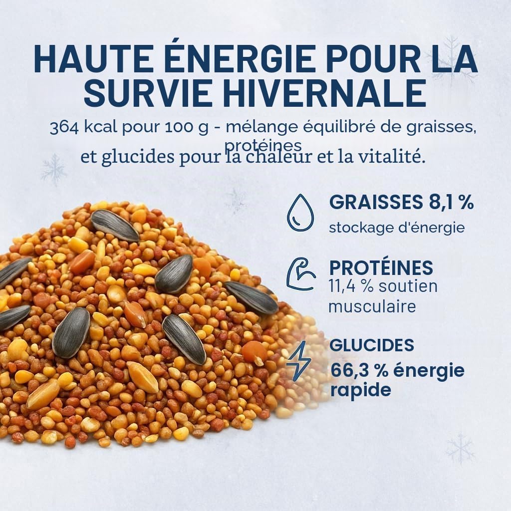 GiDeli Nourriture pour oiseaux sauvages d'hiver 30 kg – Nourriture pour oiseaux sauvages toute l'année – Nourriture pour mésanges pour jardin et balcon avec graines de lin riches en oméga-3, calcium