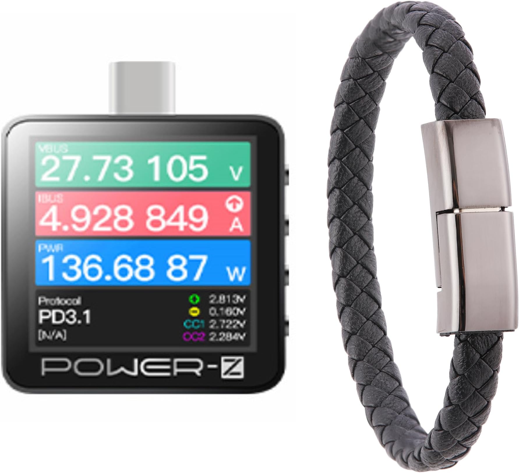 Power-Z KM003C Portable USB-C Fast Charging Tester +USB Handline PD3.1 QC5.0 Digital Voltmeter