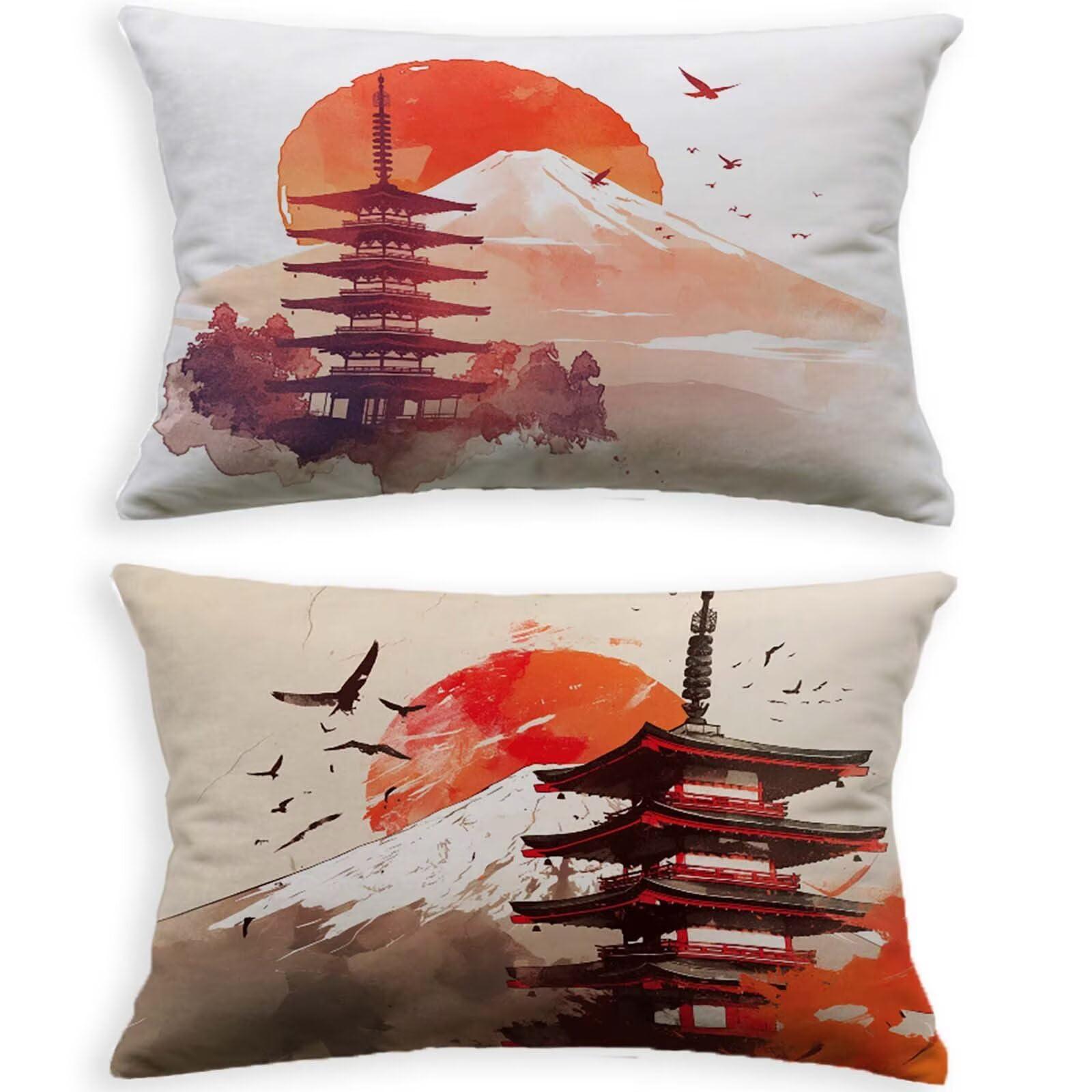 Housse de coussin 40x80cm paysage automne pour décorer le canapé du salon