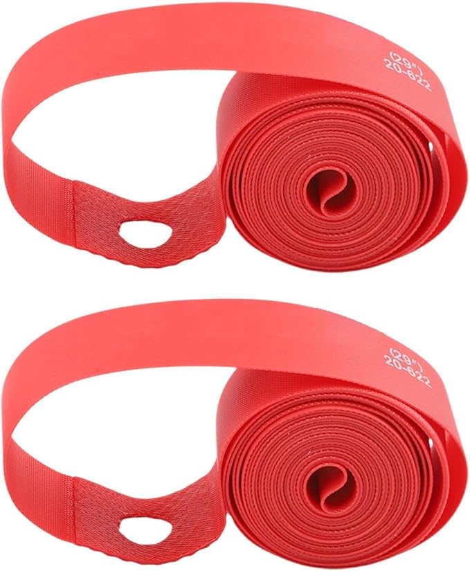 Cinta para llanta de bicicleta, PVC resistente, roja y negra miniatura 5