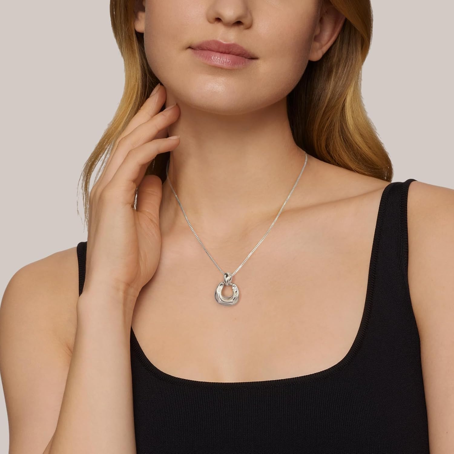 Gold Pendant Necklace for Women Statement Gold Silver Necklace Trendy Jewelry for Women - Image 3