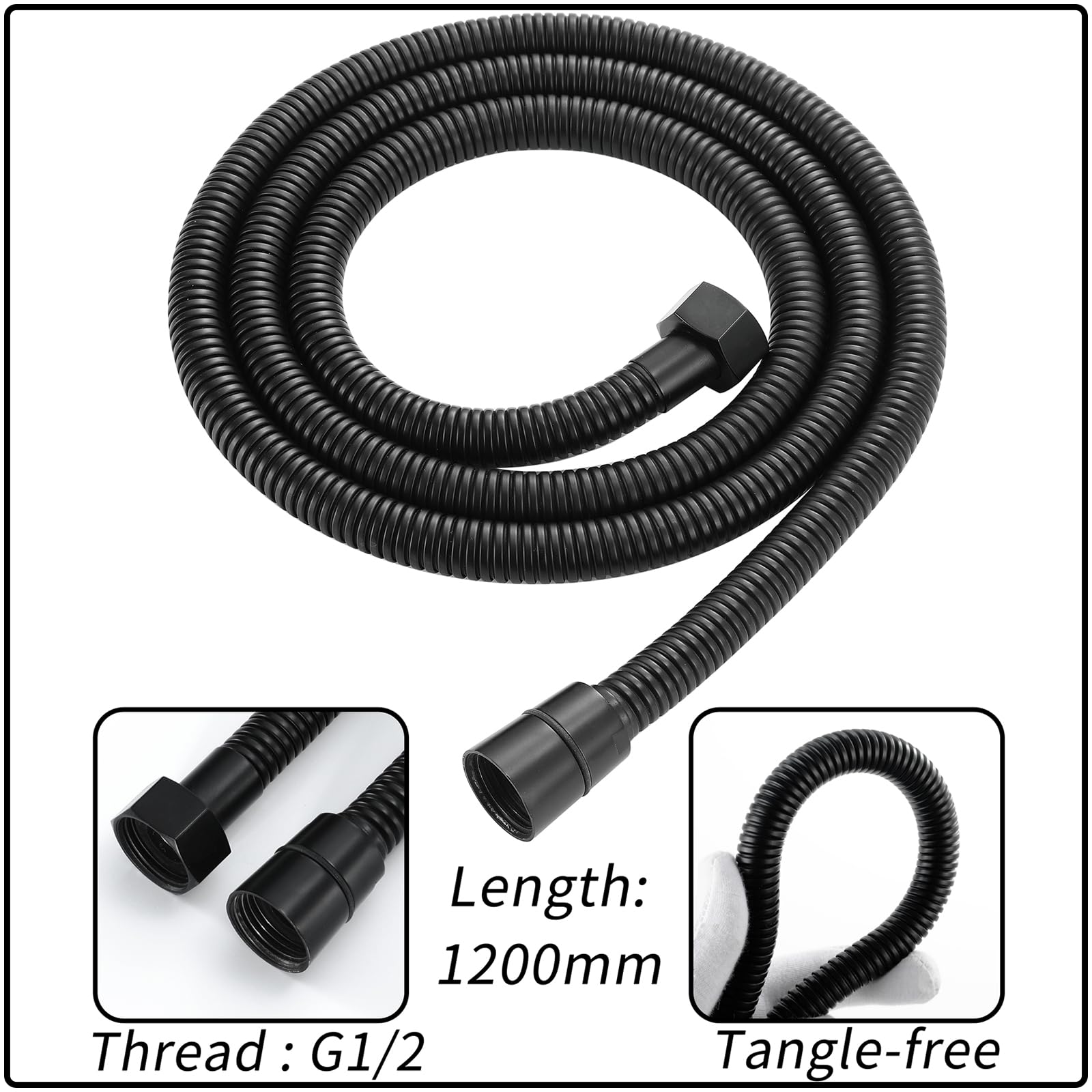 Doccetta per Bidet Nero Spruzzatore per Bidet Ottone Idroscopino per WC, con Uno Dentro Uno Fuori Valvola ad Angolo, Spruzzatore a Doppia Funzione in Ottone, 1.2M Tubo Doccia