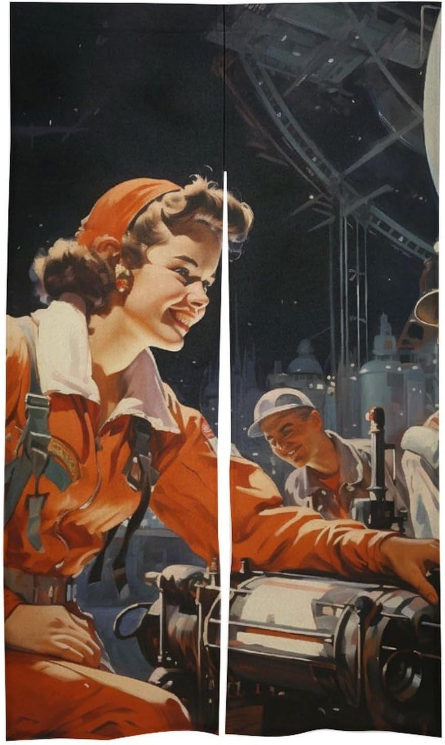 USSR Space Program Rocket Communism Door Curtain Blackout Door Cover Curtains Door Screen for Home Accessories