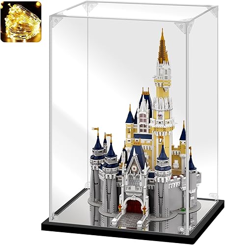 Vitrina de acrílico para coleccionables, caja de exhibición de acrílico para Lego 71040 modelo de castillo, juguetes, estuche acrílico transparente