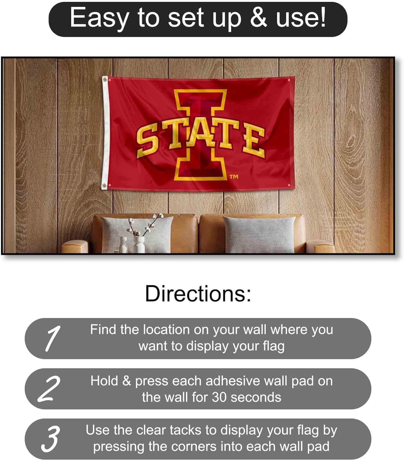 Iowa State Cyclones Banner and Tapestry Wall Tack Pads - Image 4
