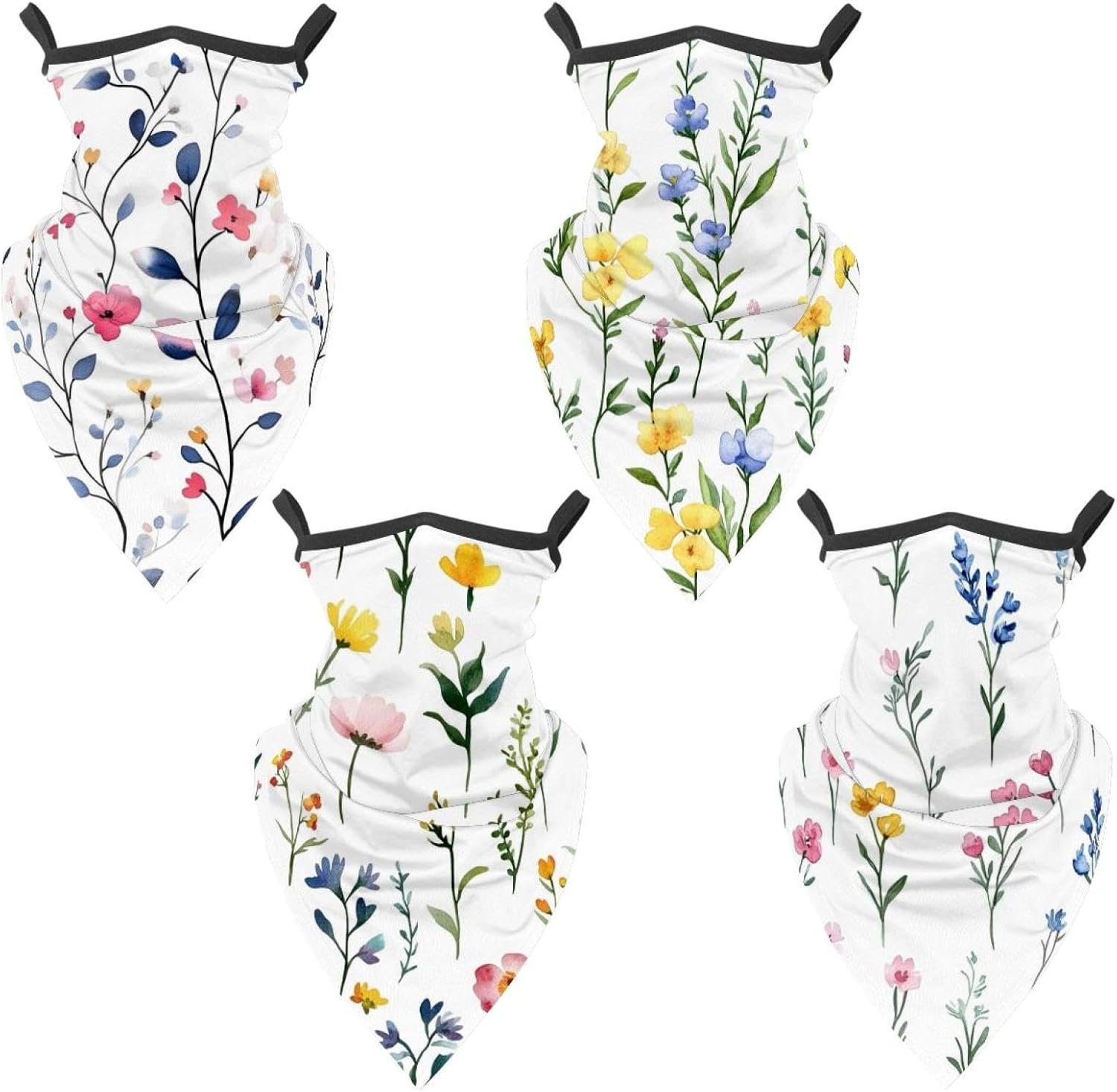 4 Pack cartoon frog (2) Fishing Neck Gaiter - UV Face Mask Sun Protection for Men & Women