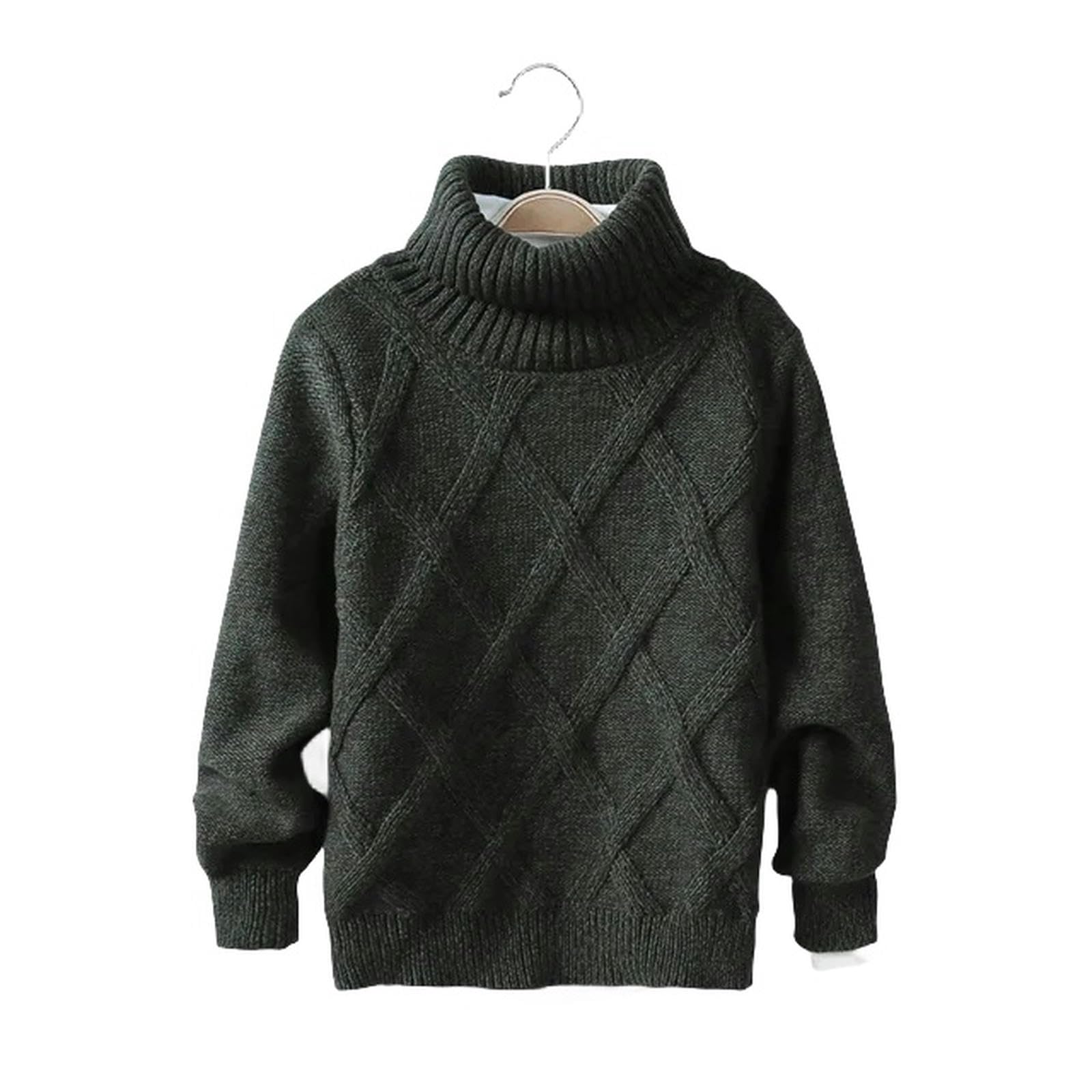 Zonto Ropa Interior de Invierno para niños Suéter De Cuello Alto para Niños De Invierno, Suéter De Otoño Engrosado De Terciopelo para Niños, Blusa para Niños, Ropa para Niños-K-7-8T (Talla 140)