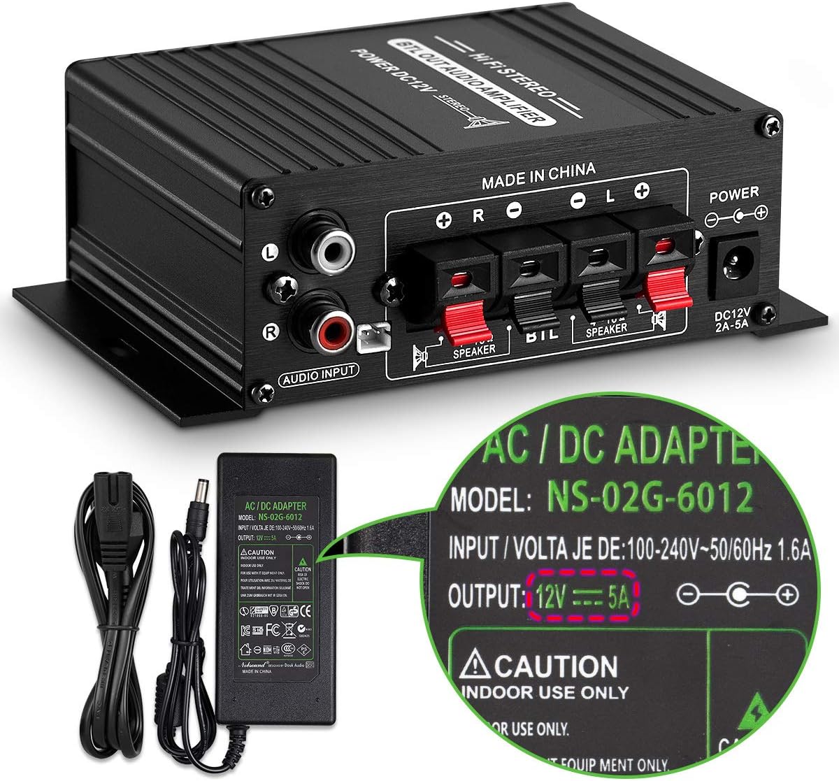 Amazon Co Jp 12v Bluetooth 車 パワーアンプ 2チャネル オートバイ アンプ Sd Uディスク 電源アダプター付属 家電 カメラ