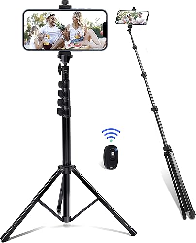 Soporte de trípode para teléfono Selfie Stick de 60 pulgadas, accesorios de cámara profesional de video con registro remoto inalámbrico compatible