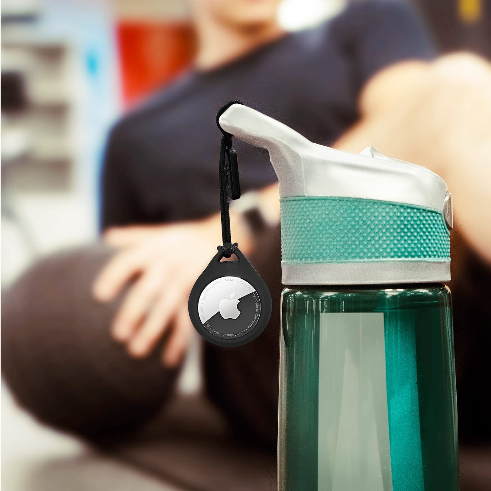 Case-Mate Uchwyt na AirTag, etui na Apple AirTags z wytrzymałym paskiem, ochronny brelok do kluczy z twardą obudową, na AirTag, na obrożę dla kota, klucze, bagaż, plecak, 4 sztuki, czarny