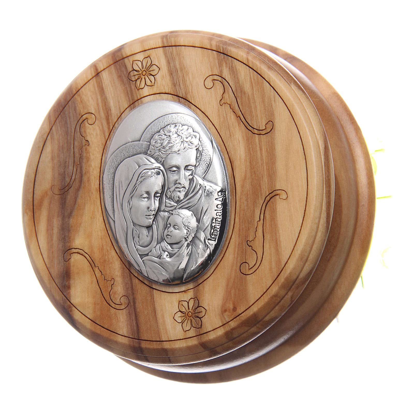 Coffret Fleur En Olivier Avec Un Chapelet En Bois 5 Mm – Sainte Famille