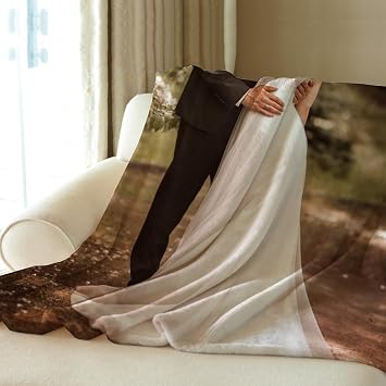Custom Blanket with Picture, Personalized Photo Blanket for Adults Kids, Full Size Customized for Dad, Mom, Dogs, Friends or Lover, Birthday Halloween Christmas Blanket Gift(1 Photo)