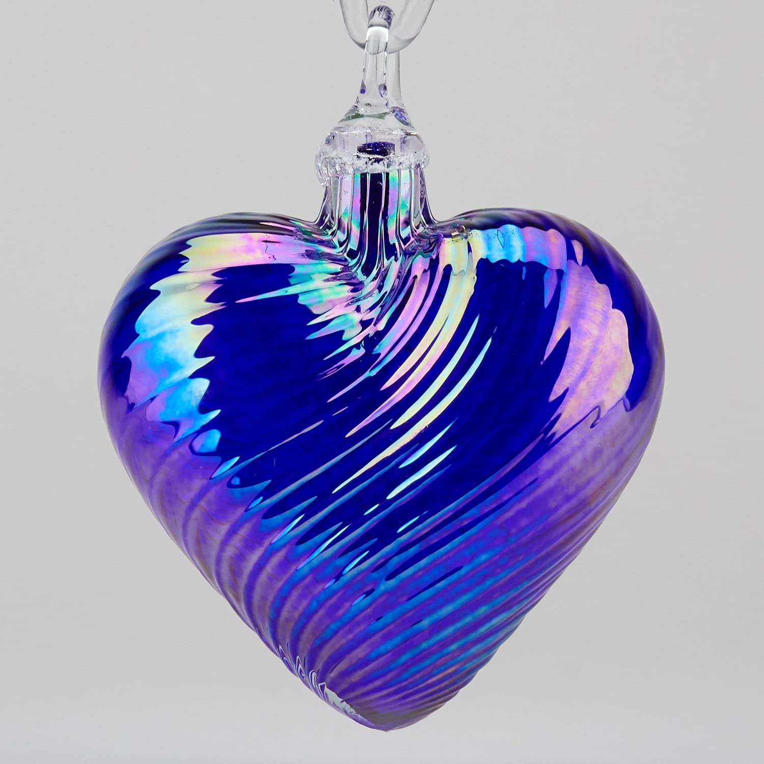Glass Eye Studio Birthstone Collection Heart Ornament- September Sapphire