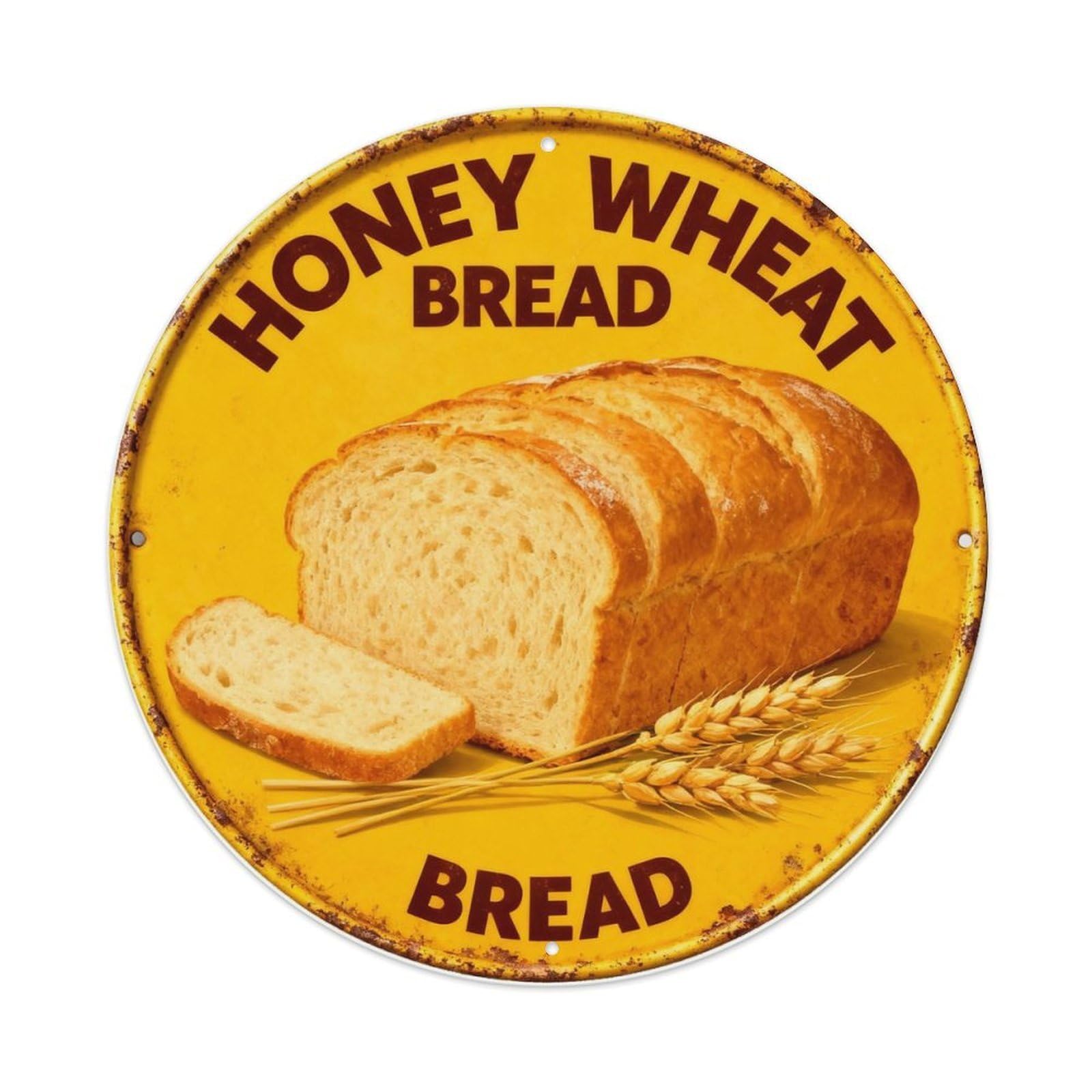 Honey Wheat Bread Metal Tin Sign Plaque