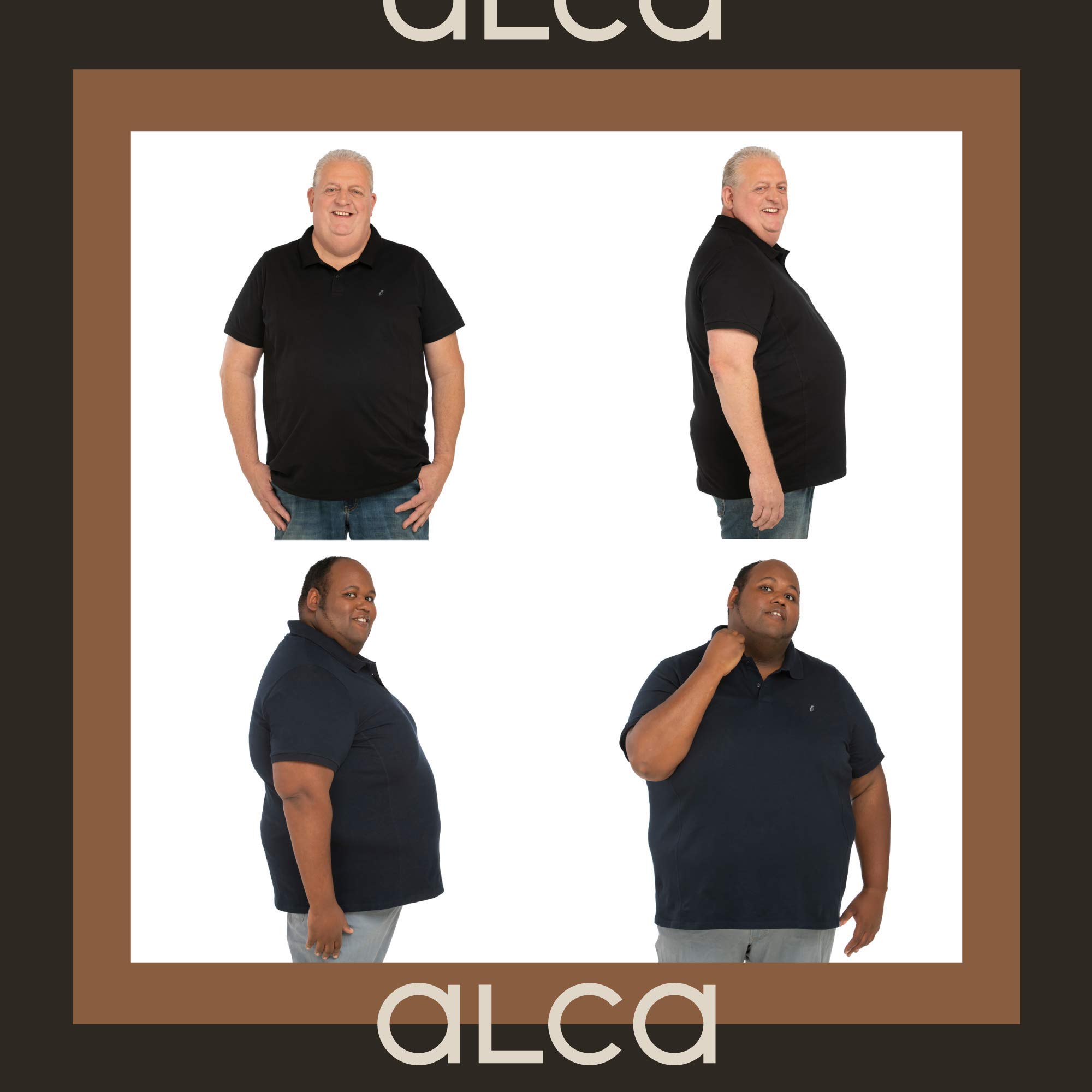 Alca - Polo para Hombre de Manga Corta y Talla Grande (Tallas 2XL-8XL)