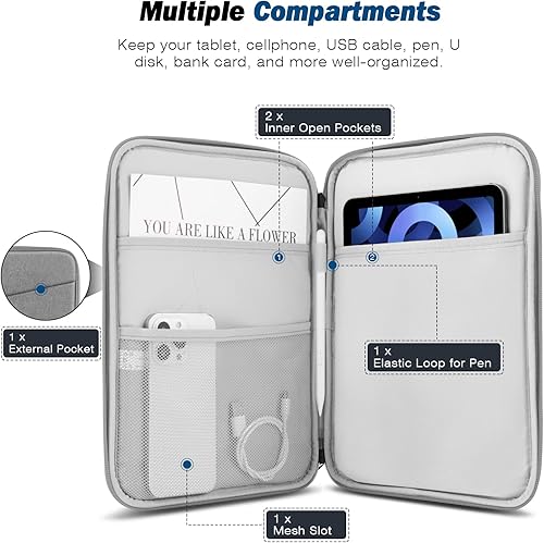 Miniatura 3 de MoKo Funda para tablet de 9 a 11 pulgadas, compatible con iPad Air 5 de 10.9 pulgadas 2022, iPad Pro 11 2021-2018, iPad 10.2 2021-2019, iPad Air 4