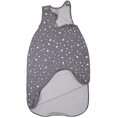 Miniatura 4 de Woolino Saco de dormir para niños pequeños 4 estaciones lana merina saco de dormir para bebé 2-4 años gris estrella