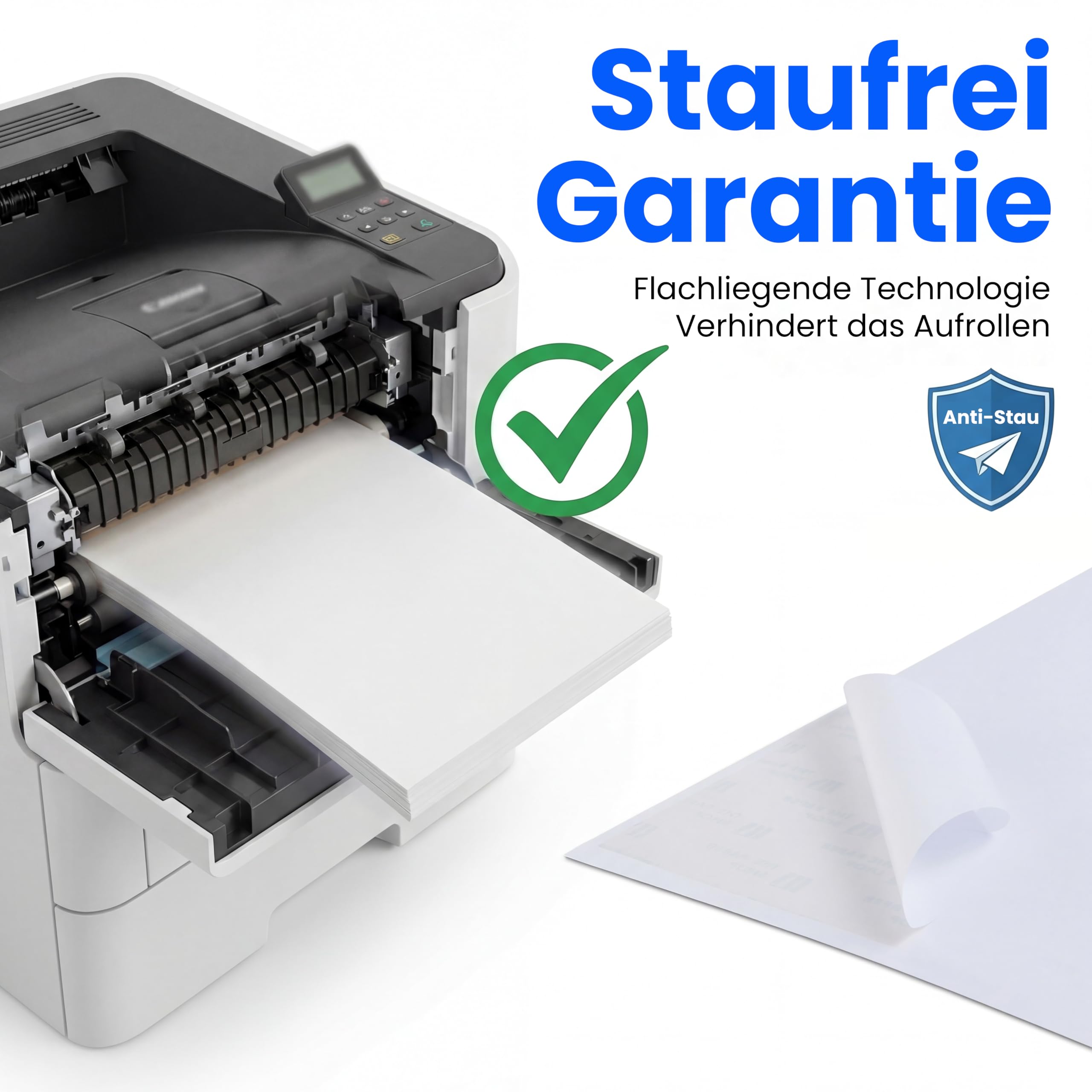 The Paper Shop Selbstklebende Etiketten A4 Vierfachbogen - 4 pro Blatt Weiß (2000 Etiketten) | Großpack Adressetiketten Bedruckbar für Laser- und Tintenstrahldrucker | Versand Paket FBA