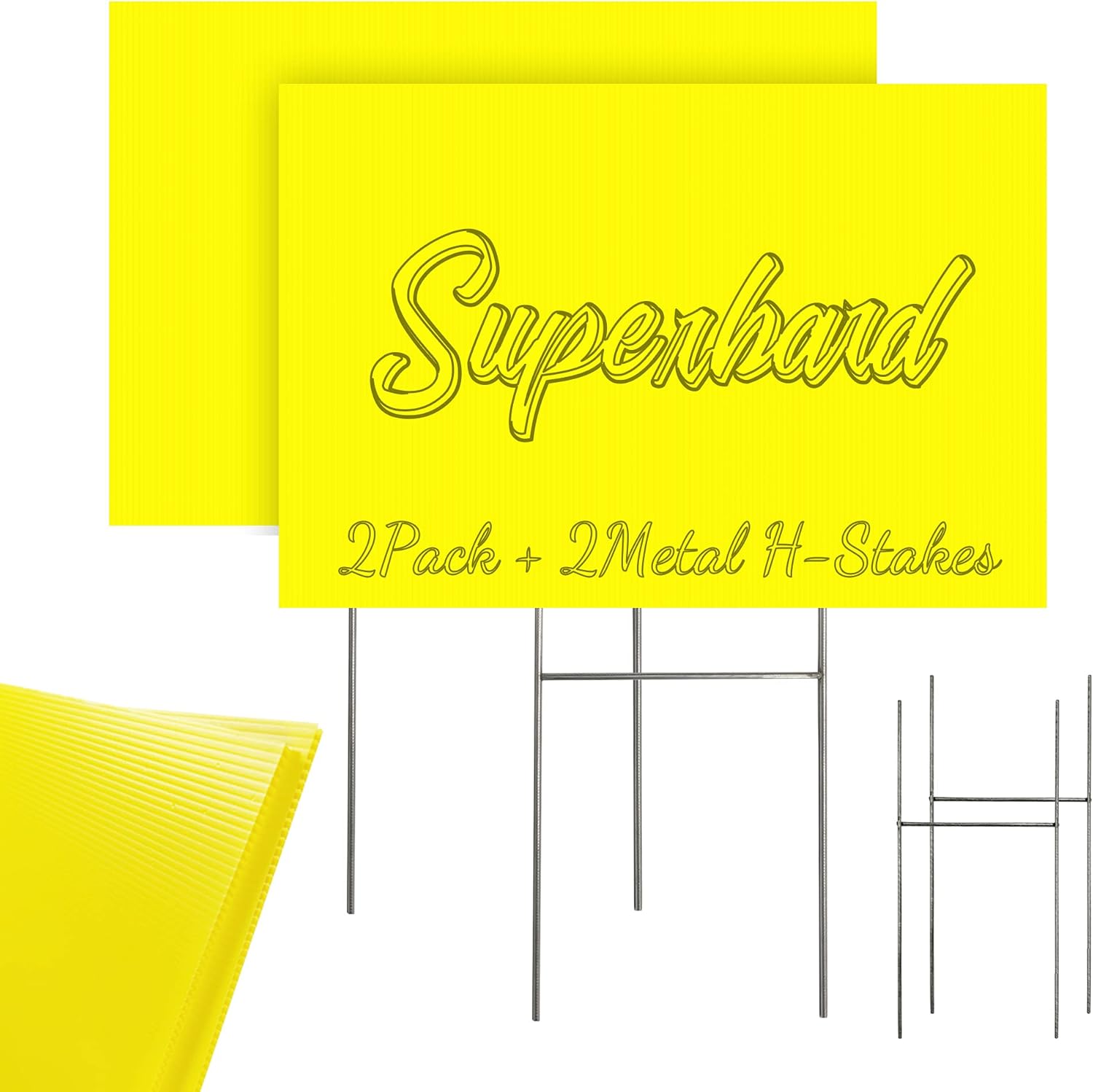 LARREEDE Blank Yard Signs with Stakes, Yellow 7 Pack12 x18 Corrugated Plastic Sheet for Yard Sale Signs,Garage Sale Signs, Blank Signs with Stakes, Superhard Sturdy : Patio, Lawn & Garden