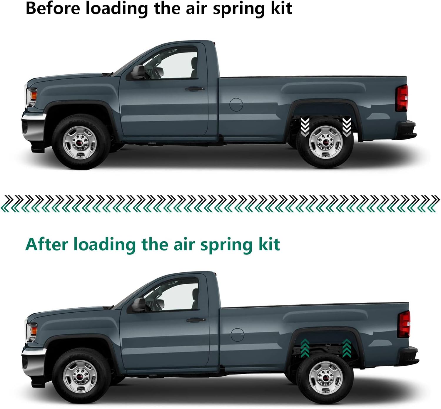 2 Pack 5000Ibs Air Spring Bags Suspension Kit Fits for 2011-2017 Chevy Silverado 2500 3500 and Fits for GMC Sierra 2500 3500 8 Lug Trucks Rear Spring Towing Kit (7x1243)