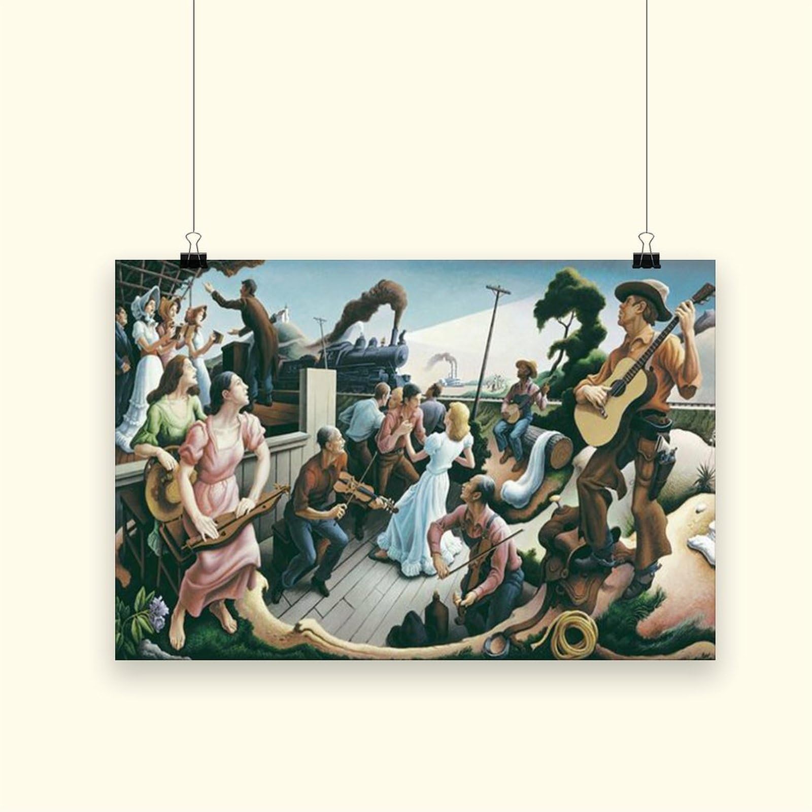 WCYB The Sources of Country Music di Thomas Hart Benton Poster stampe su tela Deco Dipinti Wall Art Unframe 61 cm L x 91,4 cm W