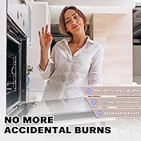 Vista 7 de Protectores extralargos para horno de 22 pulgadas, paquete de 2 protectores de horno resistentes al calor para estantes, protector de borde