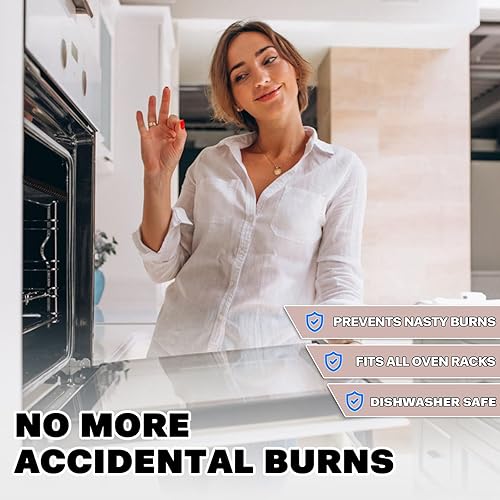 Miniatura 7 de Protectores extralargos para horno de 22 pulgadas, paquete de 2 protectores de horno resistentes al calor para estantes, protector de borde de