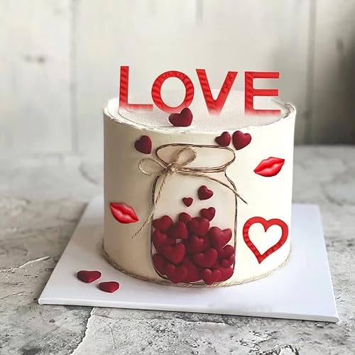 Miniatura 7 de Rainmae 5 moldes de silicona para el día de San Valentín, molde de fondant de flores, letras de amor, rosas, labios, osos, corazones, decoración de