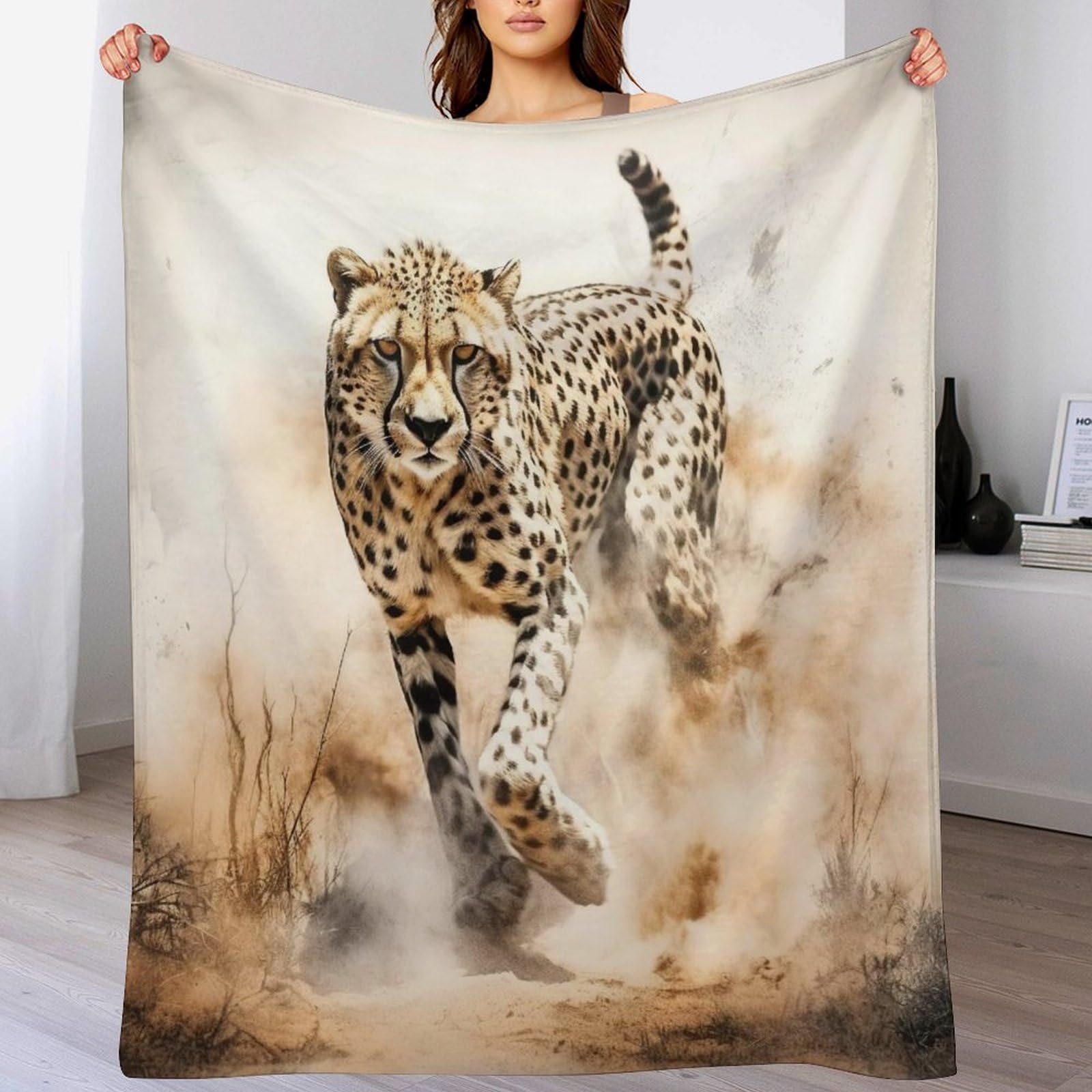 Couverture polaire léopard de lit haut de gamme en flanelle douce et chaude