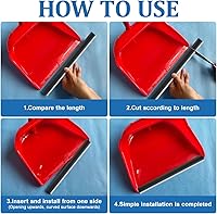 Vista 8 de Angoily 4 tiras de goma para recogedor de polvo, repuesto de labios de 10.23 pulgadas, protectores de bordes de silicona, inserto de repuesto negro