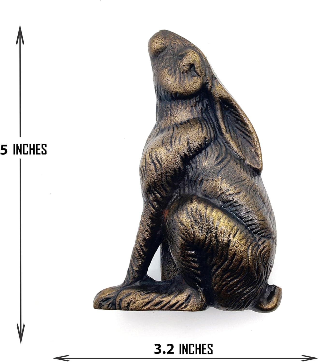 Cast Iron Rabbit Door Knocker, Antique Finish Heavy Duty Metal Knockers for Garden Wooden House Farmhouse, Home Décor Accessories Classic Vintage Design