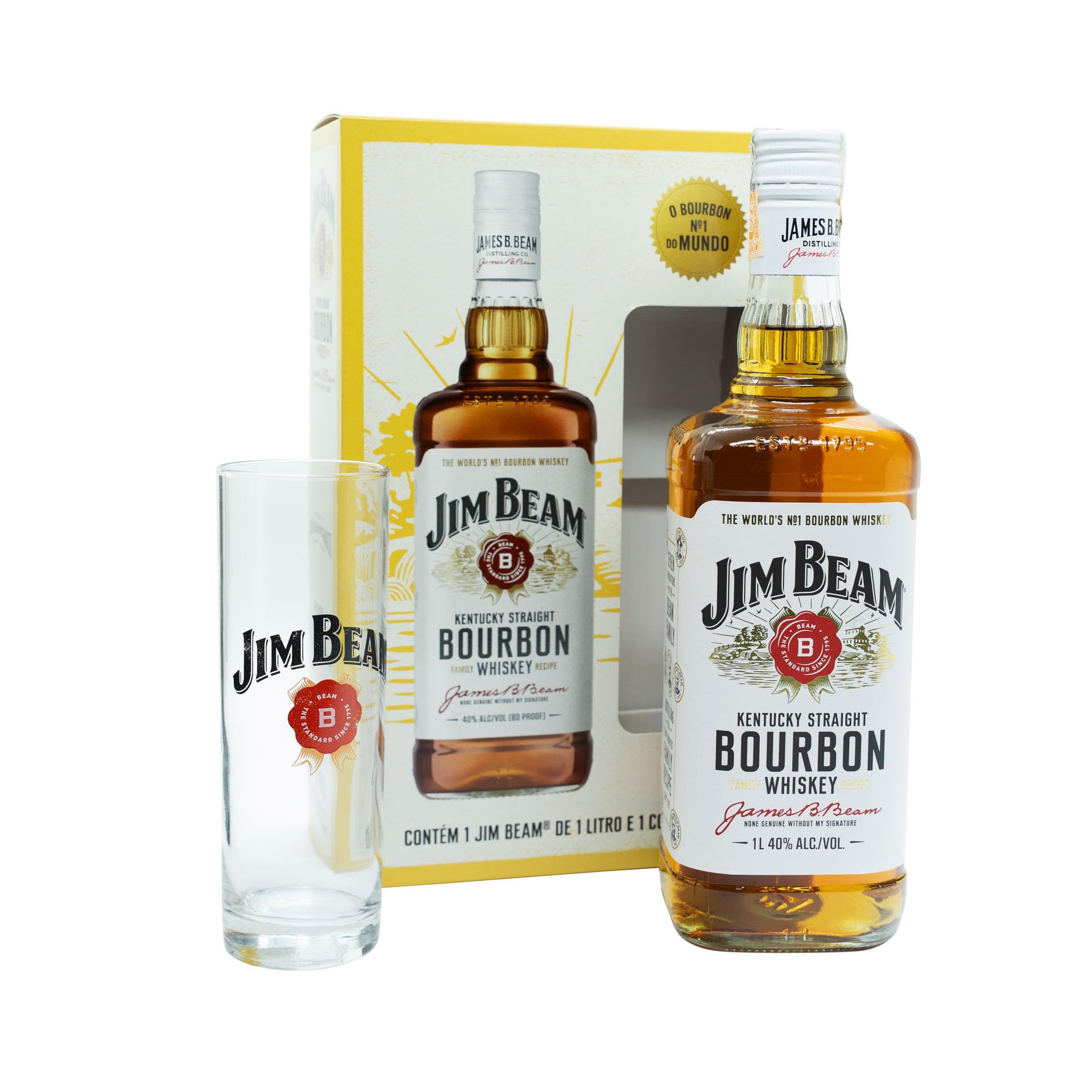Kit Whisky Jim Beam White 1L + Copo | Amazon.com.br