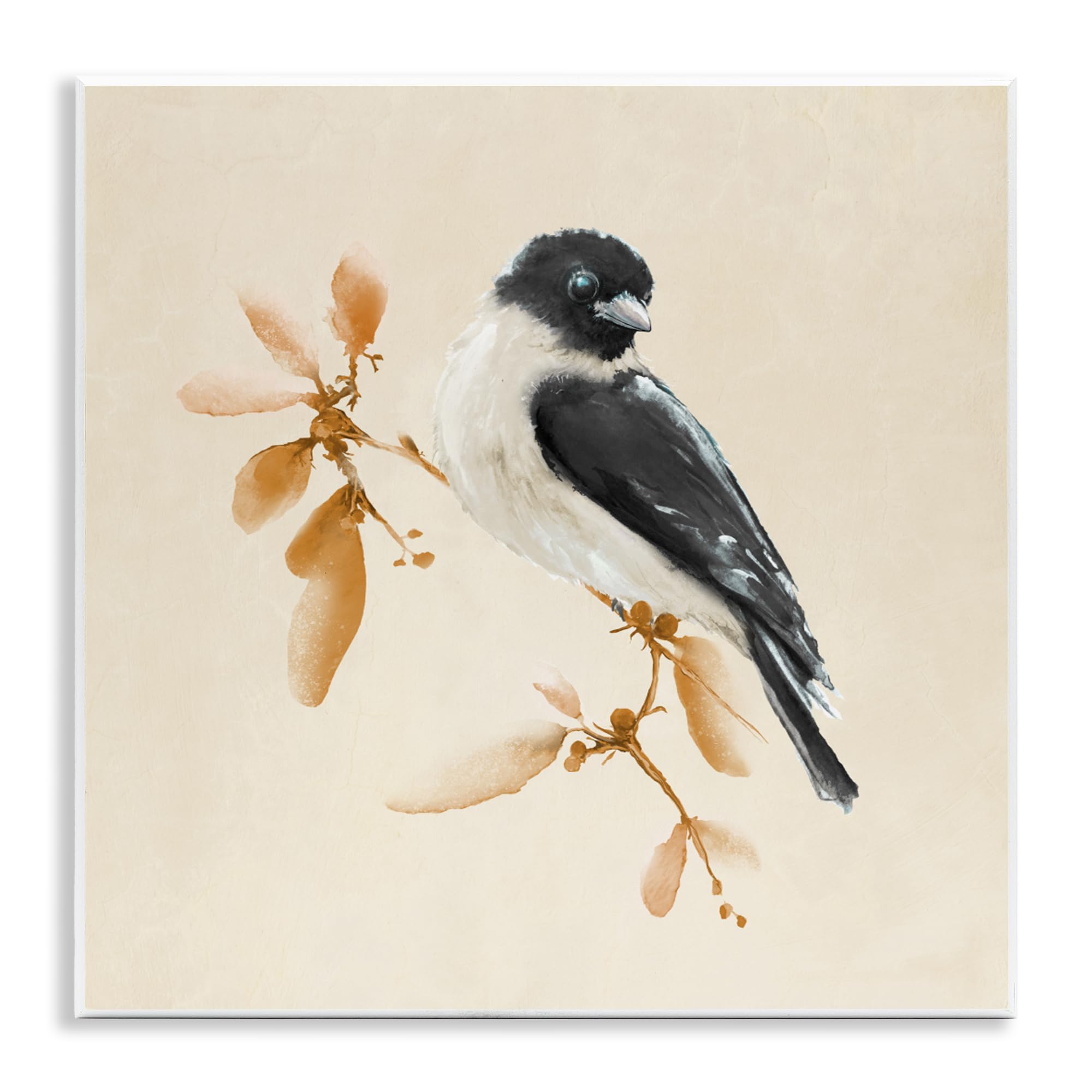 Stupell Industries 'Subtle Watercolor Chickadee', Wall Plaque Art, 12 x 12 Inches, Easy to Hang and Sturdy, Made in USA, by Diannart