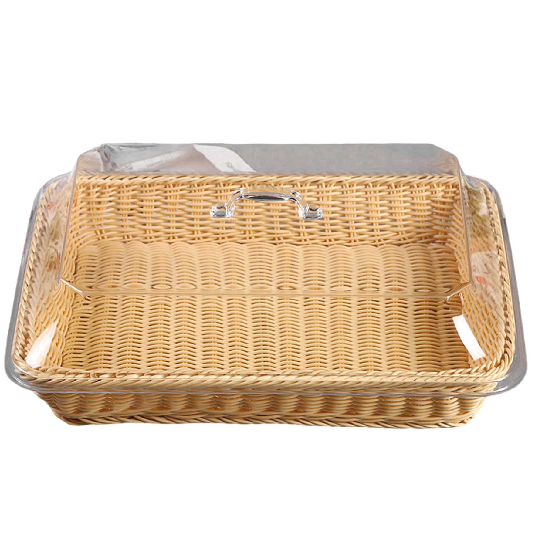 Cestas de pan tejidas recipientes de frutas de 16x12x6 con tapa contenedor beige hogar