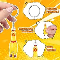 Vista 3 de NUOBESTY Paquete de 3 mini llaveros de pollo gritando para apretar, divertido colgante de pollo amarillo, lindo llavero novedoso para llaves