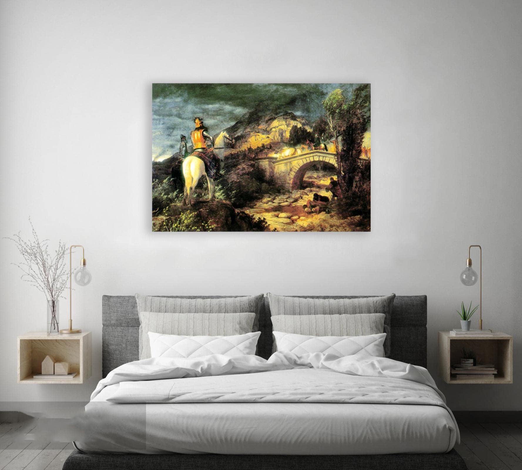 IKYE Enmarcado. Remedios Varo Cuadros Famosos, Godos en su incursión' Reproducciones de carteles y láminas. Lienzo Cuadro de arte de pared para decoración del hogar 40x60cm (15.8x23.7in) Enmarcado