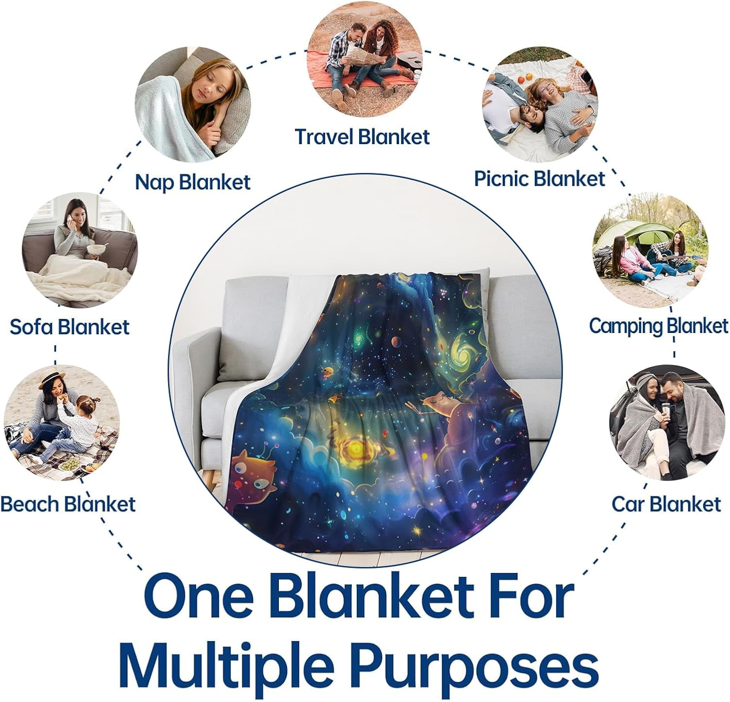 Hippo Throw Blanket Gifts for Women Girls Kids Adults, 50x60 in, Flannel Blankets for Bedroom, Camping, Couch, Room Decor, Fuzzy Warm Cozy Soft - Image 6