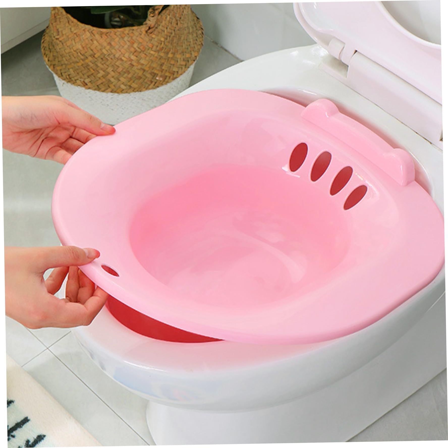 Baignoire de sitz Pliable pour Les Toilettes, bassin de Bain de sitz Portable pour trempage par siège pour Les Toilettes baignoires périnéales pour Un soulagement hémorroïdal