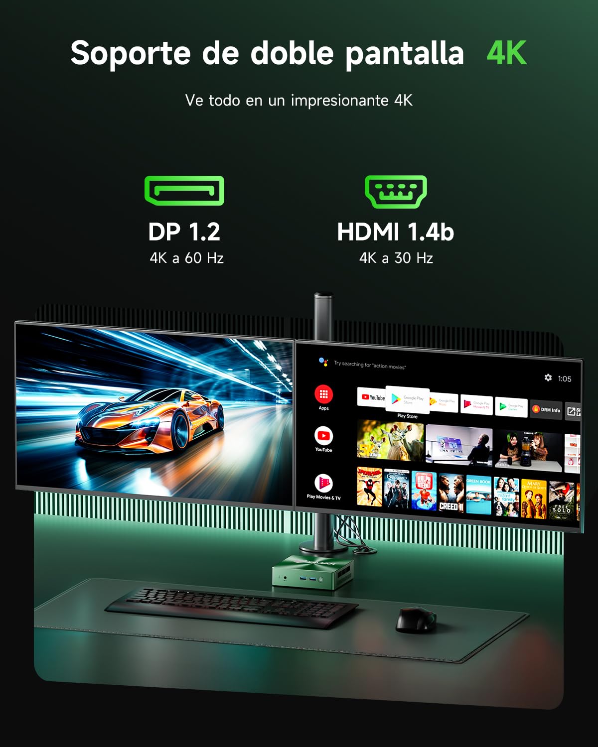 BMAX B6Turbo Mini PC Win 11 Pro Intel Core i5-8257U 16GB RAM DDR4 512GB SSD Doble 4K HDMI DP WiFi 6 BT 5.0 USB 3.2