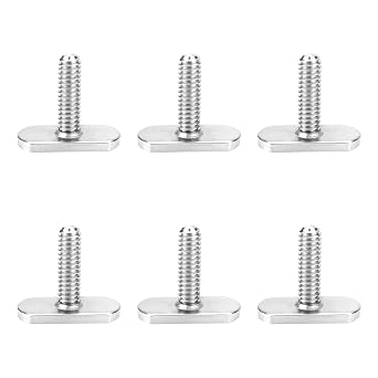 T Bolts for Kayak Track/Rail, Kayak Track Mount Accessories Screws 1 Inch Long, Nuts 1/2 Inch Wide, Kayak Hardware T-Slot Bolts 6 Pack