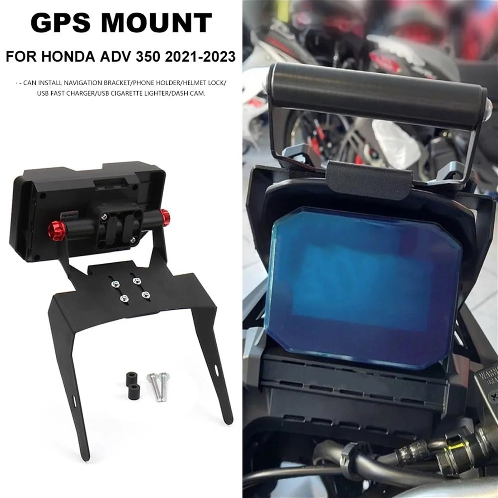 Uchwyt na telefon Do ADV350 2021-2024 Nawigacja do stojaka Do telefon komórkowy Uchwyt nawigacji GPS Motocyklowy uchwyt nawigacyjny GPS(Wireless charging)