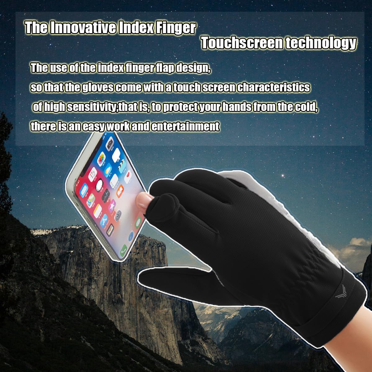 Guantes de Invierno Impermeable Táctil para Ciclismo Running Esquí, Cálido y Resistente al Viento