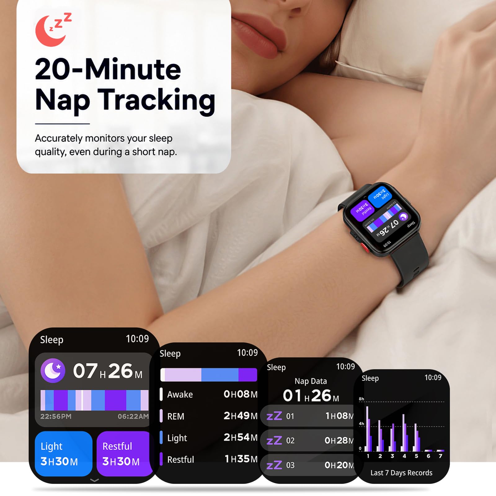 Smartwatch con Chiamate Display 1.83" 3 Cinturini Inclusi IP68 | IP68 100+ Sport, Chiamate BT Regalo Uomo Donna 3 Cinturini (Nero, Arancione, Verde militare)
